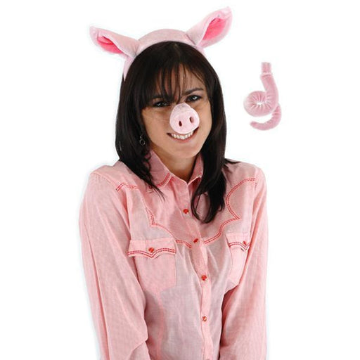 Pig Costume Accessories Set with Ears, Nose and Tail - Make It Up Costumes 