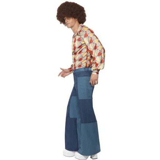 Men's Patchwork Bell Bottom Jeans - Make It Up Costumes 