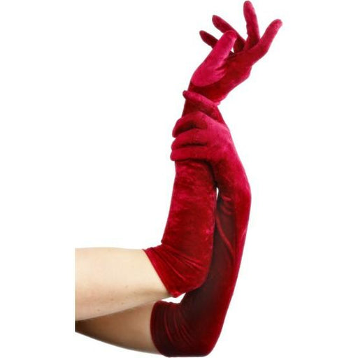 Long Velveteen Gloves for Women - Make It Up Costumes 