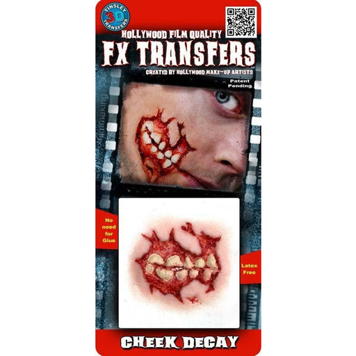 FX Transfers Cheek Decay Zombie Prosthetic - Make It Up Costumes 