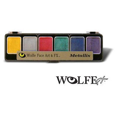 Wolfe FX Metallic Face Paint Makeup Palette - Make It Up Costumes 