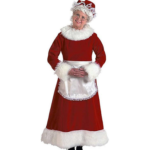 Mrs. Claus Burgundy Velvet Rental Costume for local pick up only - Make It Up Costumes 