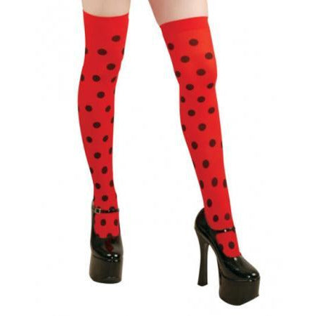 Red Polka Dot Thigh Highs - Make It Up Costumes 