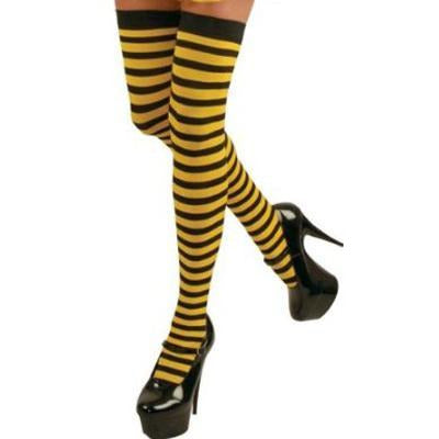 Striped Thigh Highs w/ Black - Make It Up Costumes 