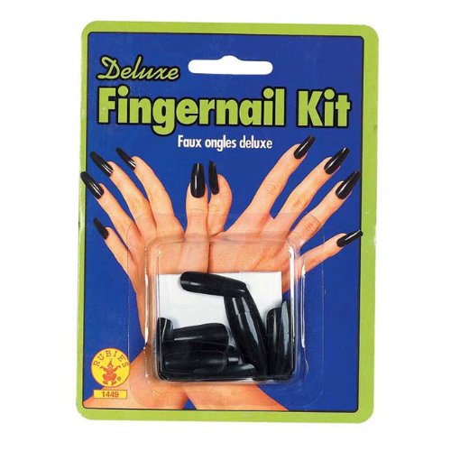 Deluxe Fingernail Kit in Black - Make It Up Costumes 