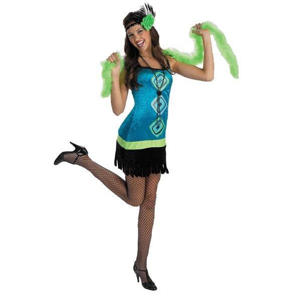 1920's Flapper Costume with Dropped Waist - Make It Up Costumes 