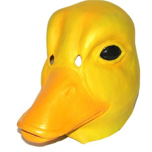 Yellow Latex Duck Head Mask - Make It Up Costumes 