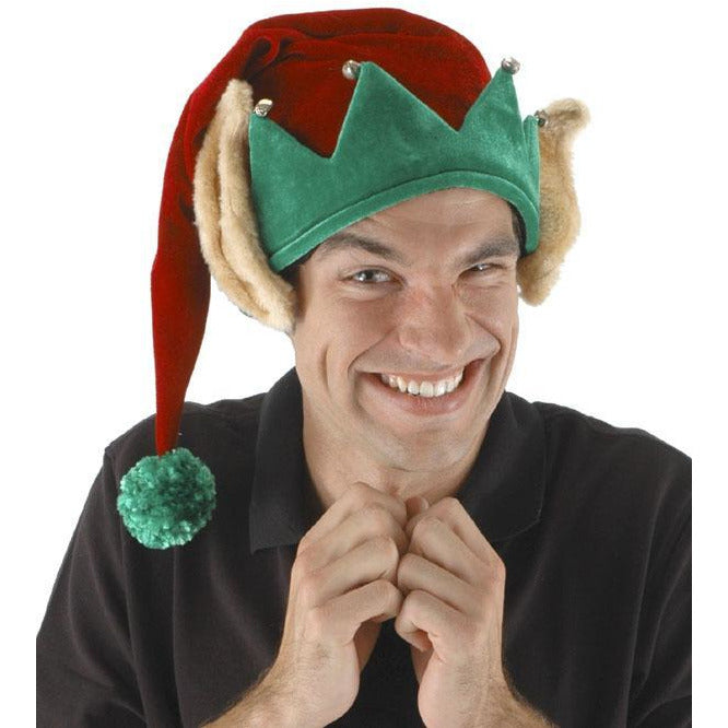 Red Elf Hat with Ears - Make It Up Costumes 