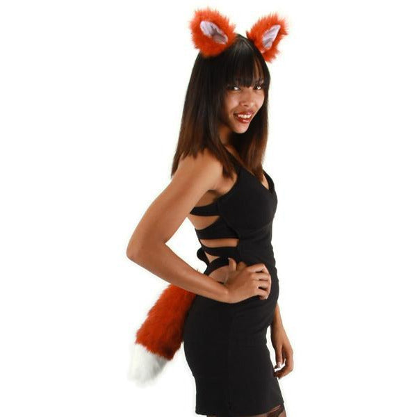 Fox Costume Set with Tail and Ears Headband - Make It Up Costumes 