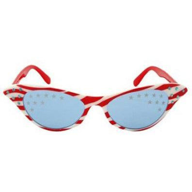 Patriotic 50s Cat Eye Glasses - Make It Up Costumes 