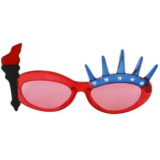 Patriotic Statue of Liberty Sunglasses with Red Lenses - Make It Up Costumes 