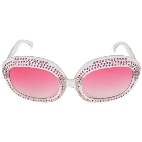 Square 70's Pink Lens Sunglasses - Make It Up Costumes 