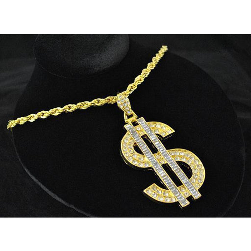 Big Daddy Gold Dollar Sign Chain Necklace - Make It Up Costumes 
