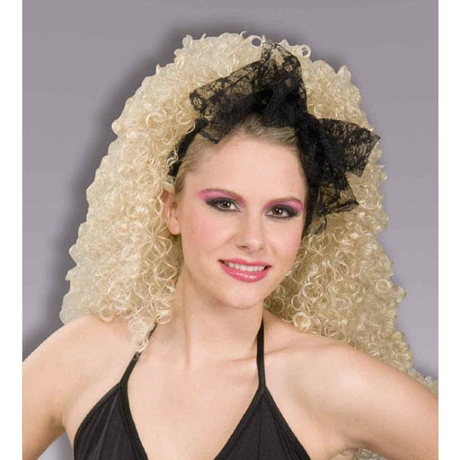 Black Lace 80's Hair Scarf - Make It Up Costumes 