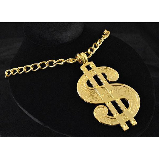 Gold Dollar Sign Chain Necklace - Make It Up Costumes 