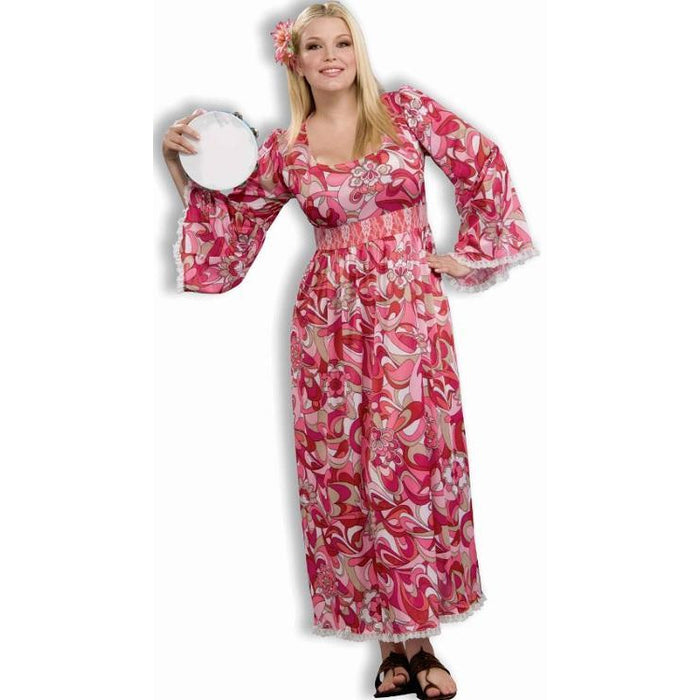Women's Plus Size Hippie Costume - Pink - Make It Up Costumes 