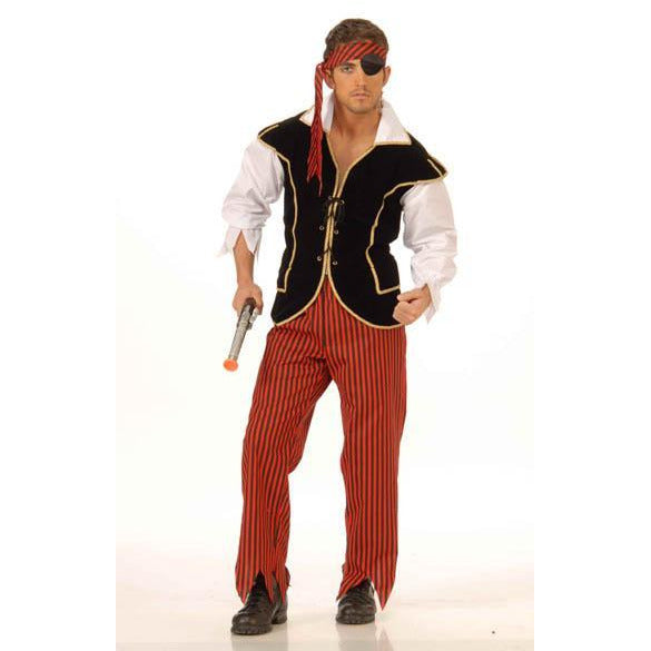 Swashbuckler Pirate Vampire Shirt Adult Costume Accessory, Black, Standard  Size