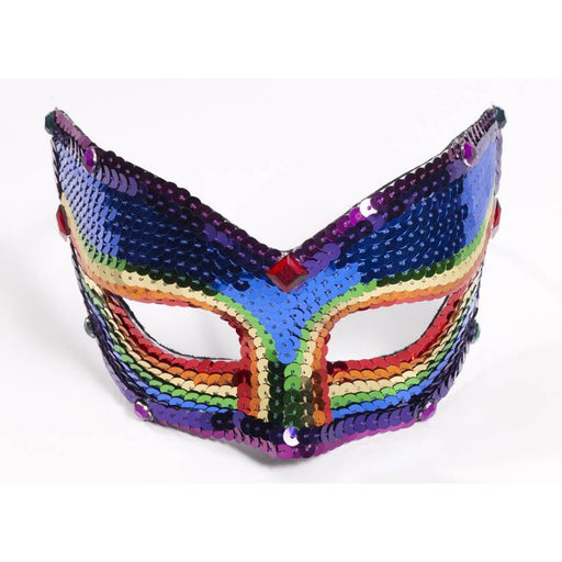 Rainbow Sequin Mask - Make It Up Costumes 