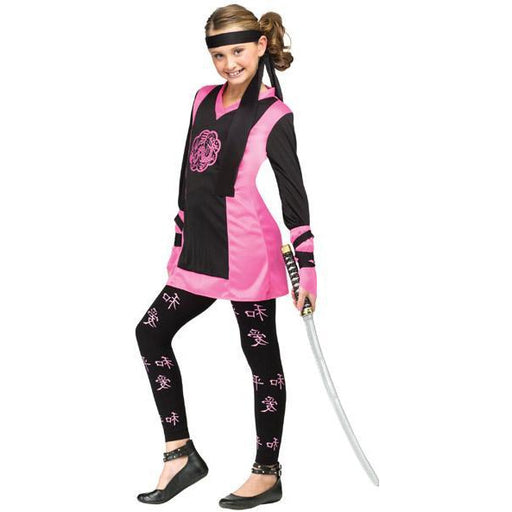 Girl's Pink Ninja Costume - Make It Up Costumes 