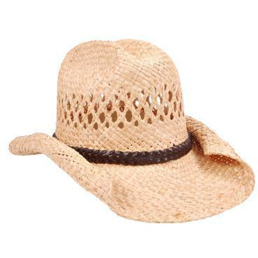 Rolled Rim Straw Cowboy Hat - Make It Up Costumes 