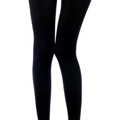 Leg Avenue Adult Striped Tights - Black/Neon Orange (One Size