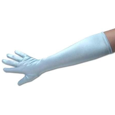 Children's Light Ice Blue Satin Gloves - Make It Up Costumes 
