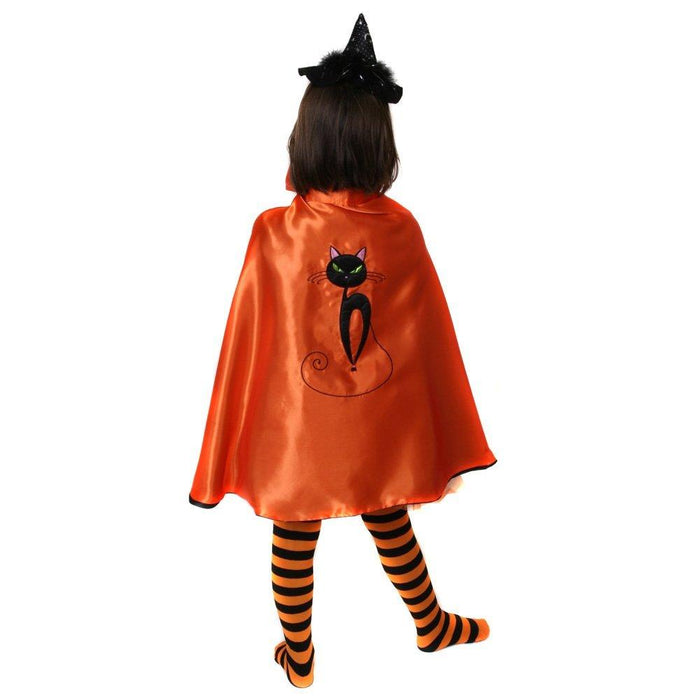 Spooky Black Cat Witch Costume Cape - Reversible - Make It Up Costumes 