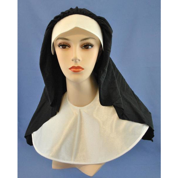 Nun Costume Accessories Kit with Headpiece and Collar - Make It Up Costumes 