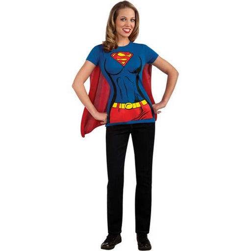 Supergirl Shirt with Cape - Make It Up Costumes 