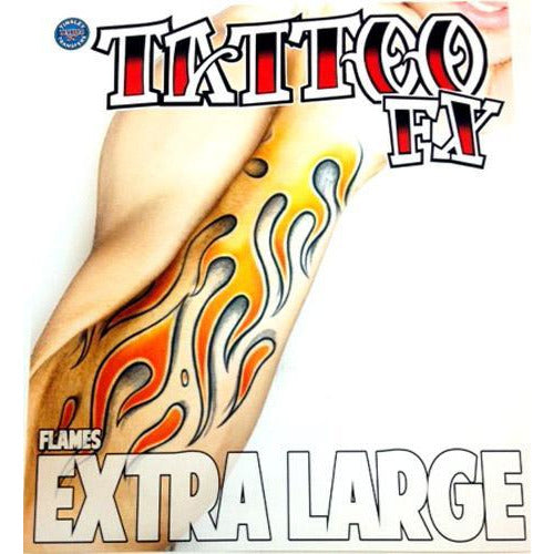 Professional Temporary Flames Tattoo - Make It Up Costumes 